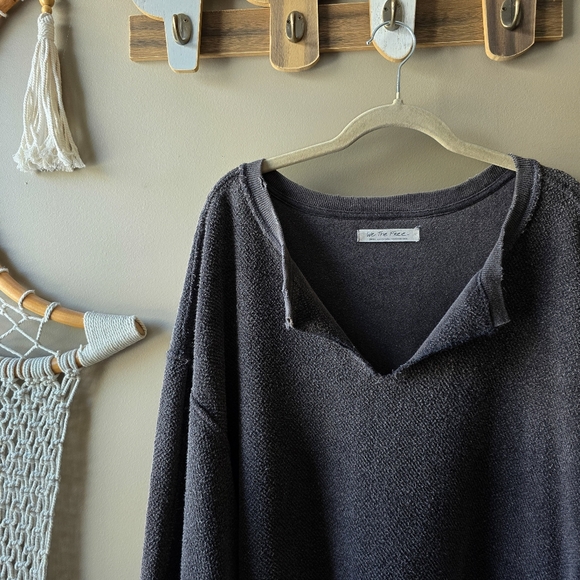 Free People With The Band Pullover Sweatshirt Washed Black - Picture 2 of 8